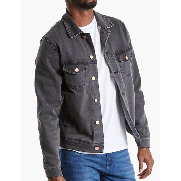 Mugsy Jeans Denim Jacket ACES Dark Grey XXL NWOT - Picture 1 of 11